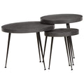 vidaXL Couchtisch 3 Stk. Schwarz Holzwerkstoff