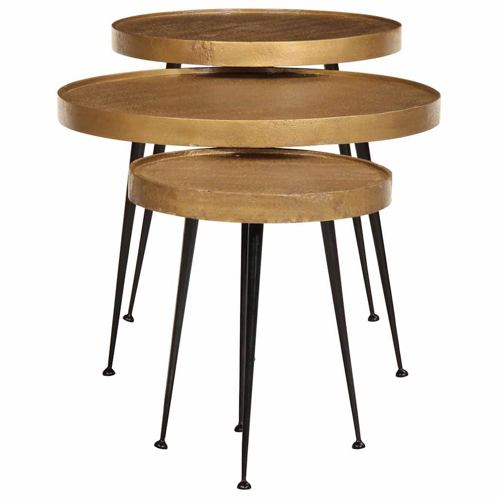 vidaXL Couchtisch 3 Stk. Golden Holzwerkstoff