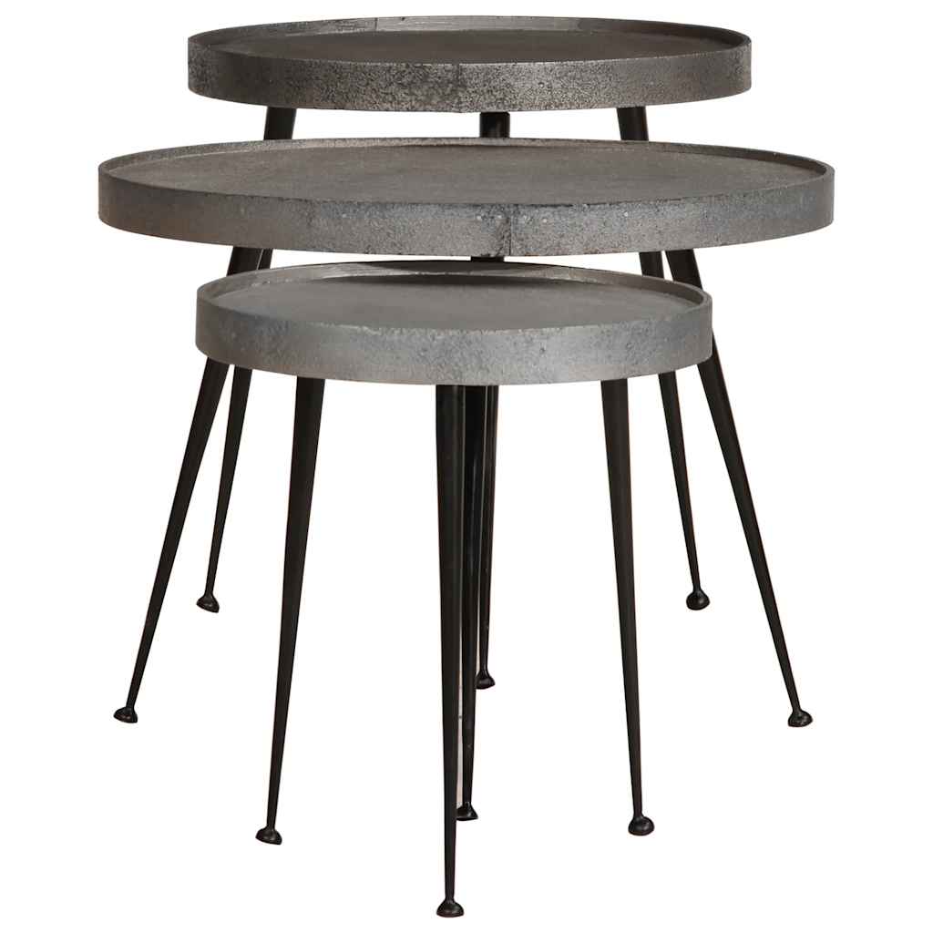 vidaXL Couchtisch 3 Stk. Silbern Holzwerkstoff