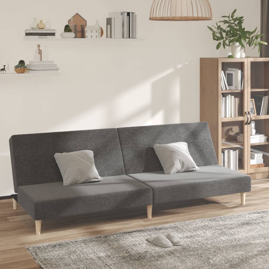 vidaXL Schlafsofa 2-Sitzer Hellgrau Stoff