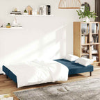 vidaXL Schlafsofa 2-Sitzer Blau Samt