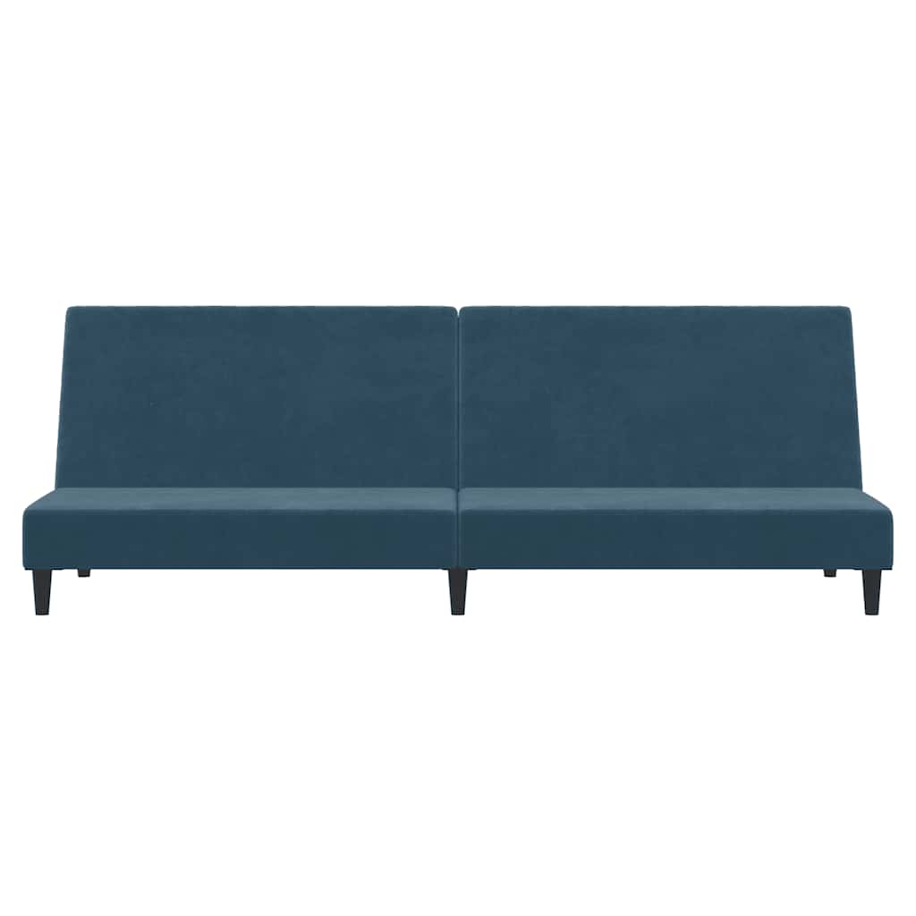 vidaXL Schlafsofa 2-Sitzer Blau Samt