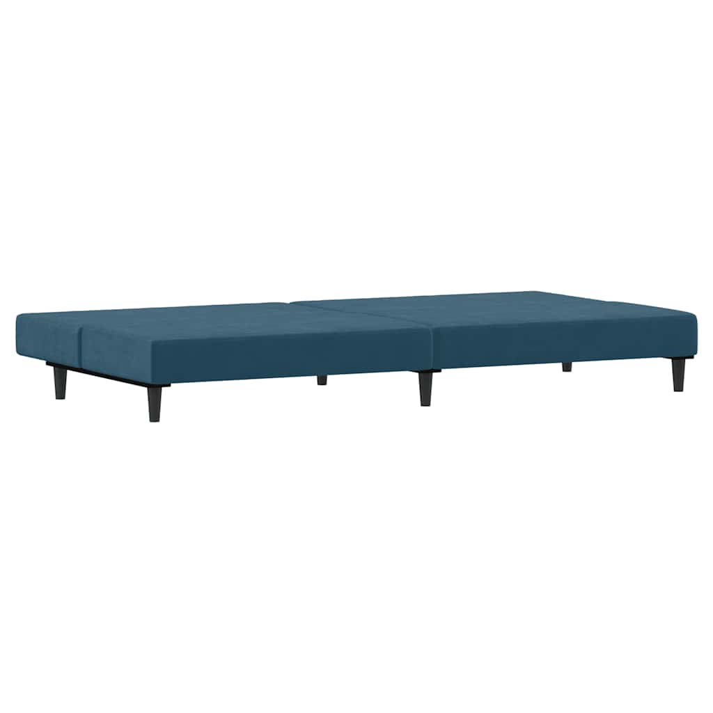 vidaXL Schlafsofa 2-Sitzer Blau Samt