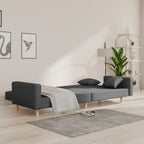 vidaXL Schlafsofa 2-Sitzer mit 2 Kissen Hellgrau Stoff