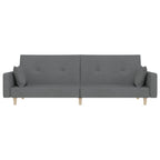 vidaXL Schlafsofa 2-Sitzer mit 2 Kissen Hellgrau Stoff