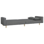 vidaXL Schlafsofa 2-Sitzer mit 2 Kissen Hellgrau Stoff