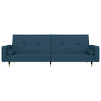 vidaXL Schlafsofa 2-Sitzer mit 2 Kissen Blau Samt