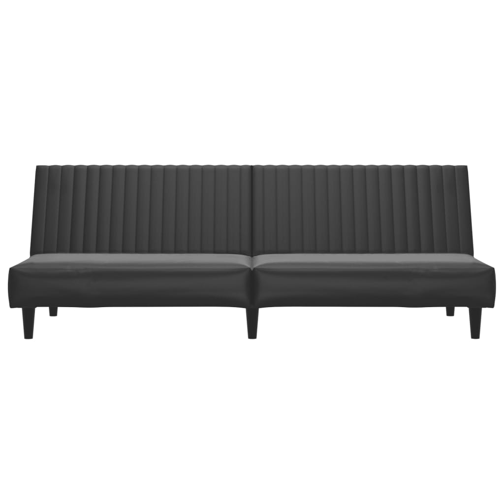 vidaXL Schlafsofa 2-Sitzer Schwarz Kunstleder