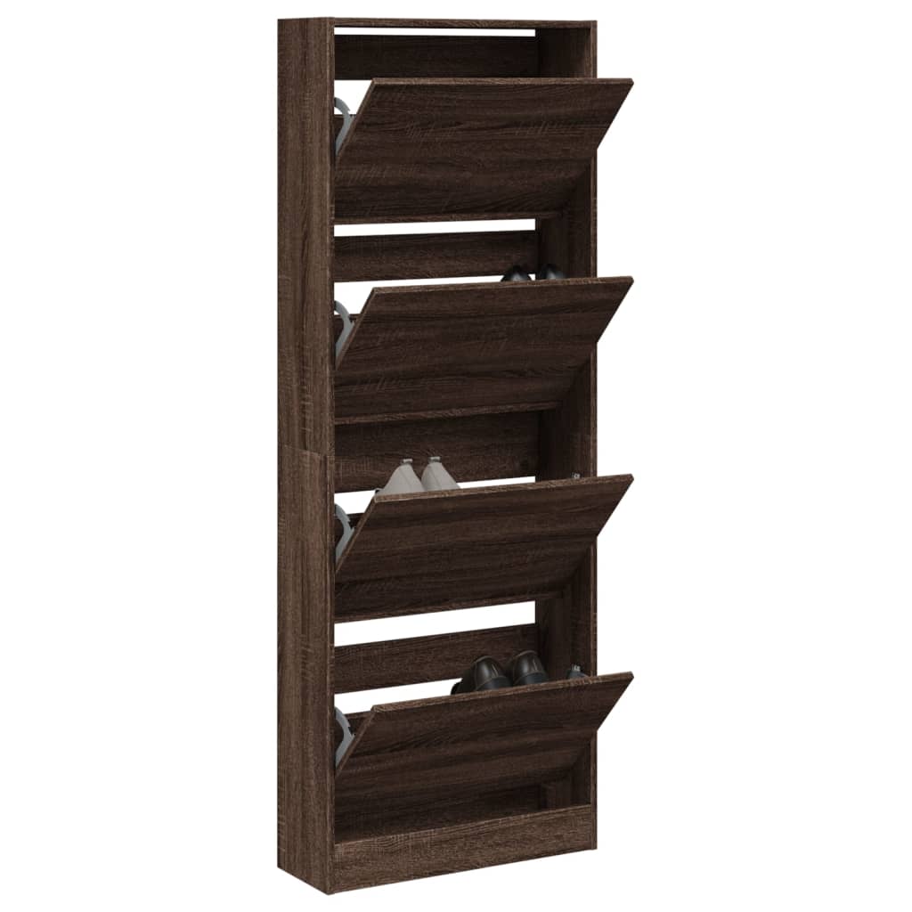 vidaXL Schuhschrank Braun Eichen-Optik 30x35x105 cm Holzwerkstoff