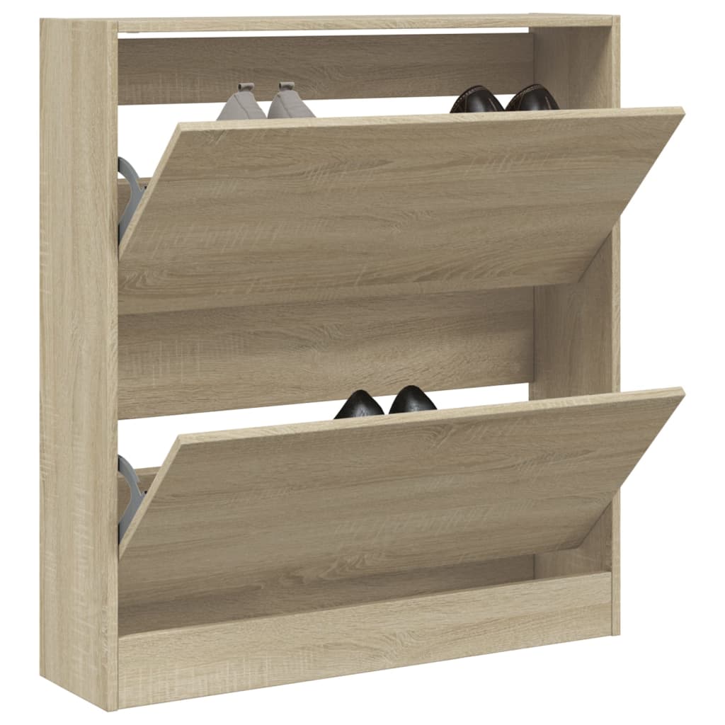 vidaXL Schuhschrank Sonoma-Eiche 80x21x57 cm Holzwerkstoff