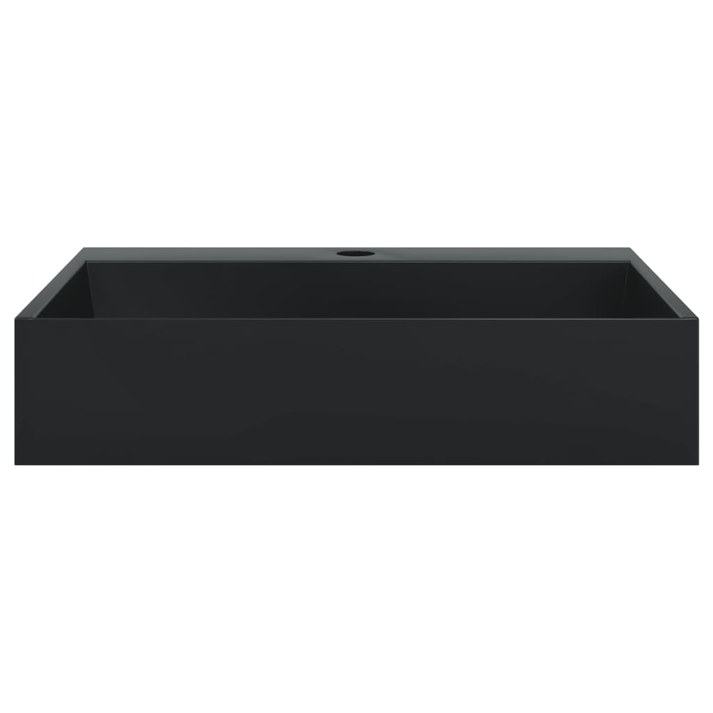vidaXL Waschbecken 50x38x11 cm Mineralguss/Marmorguss Mattschwarz