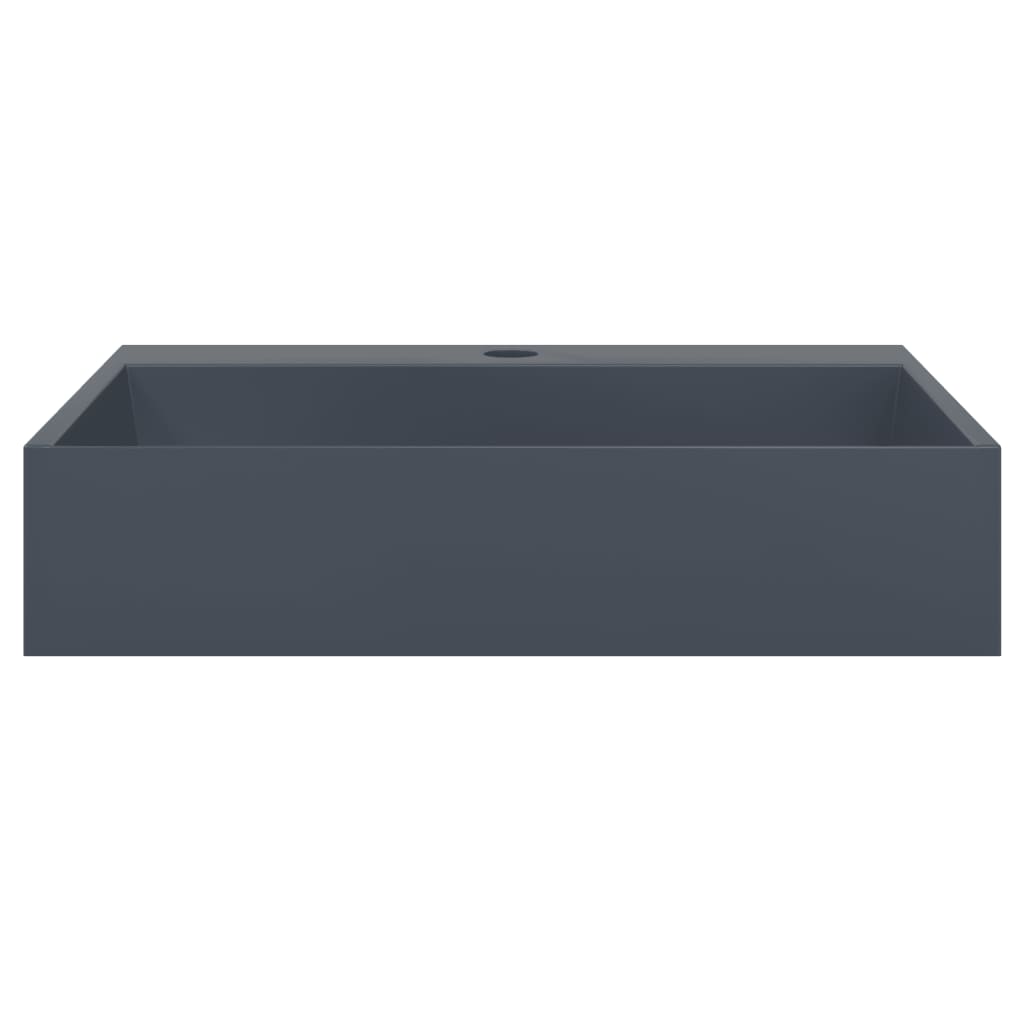 vidaXL Waschbecken 50x38x11 cm Mineralguss/Marmorguss Anthrazit