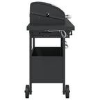 vidaXL Gasgrill mit 4 Flammen Schwarz Pulverbeschichteter Stahl