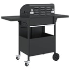 vidaXL Gasgrill mit 4 Flammen Schwarz Pulverbeschichteter Stahl