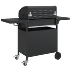 vidaXL Gasgrill mit 5 Flammen Schwarz Pulverbeschichteter Stahl