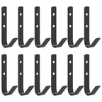 vidaXL Wandhaken J-Form 12 Stk. Schwarz Stahl