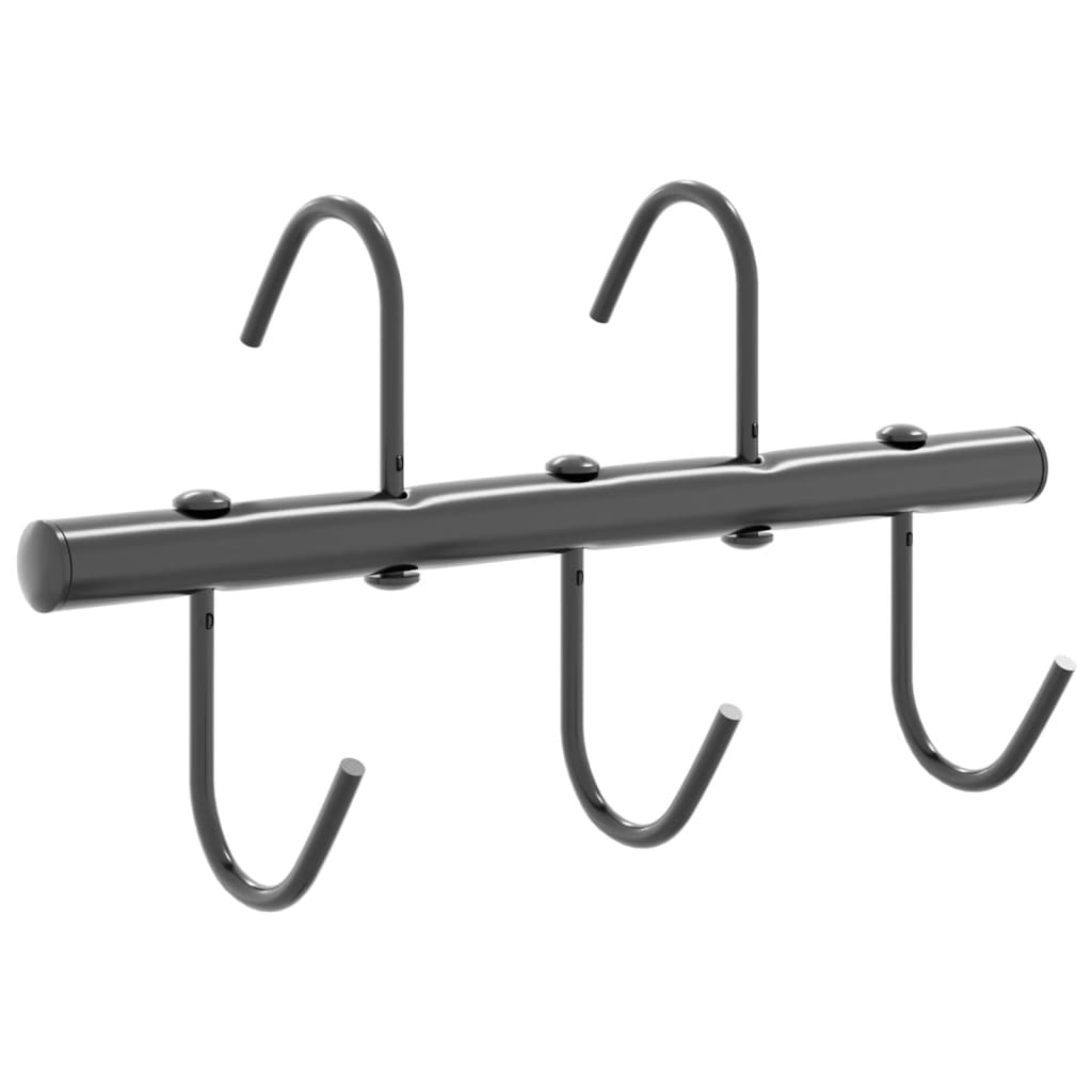 vidaXL Trensenhalter mit 5 Drehhaken Schwarz Stahl