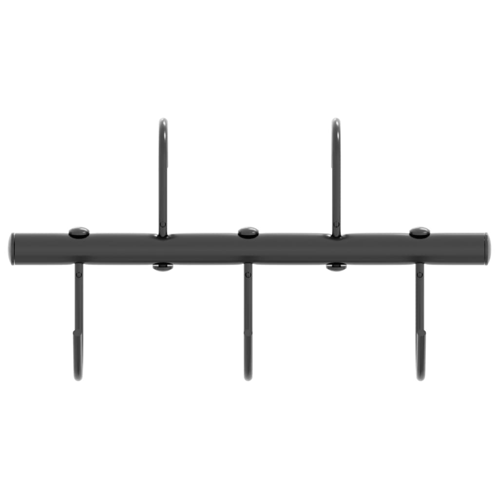 vidaXL Trensenhalter mit 5 Drehhaken Schwarz Stahl