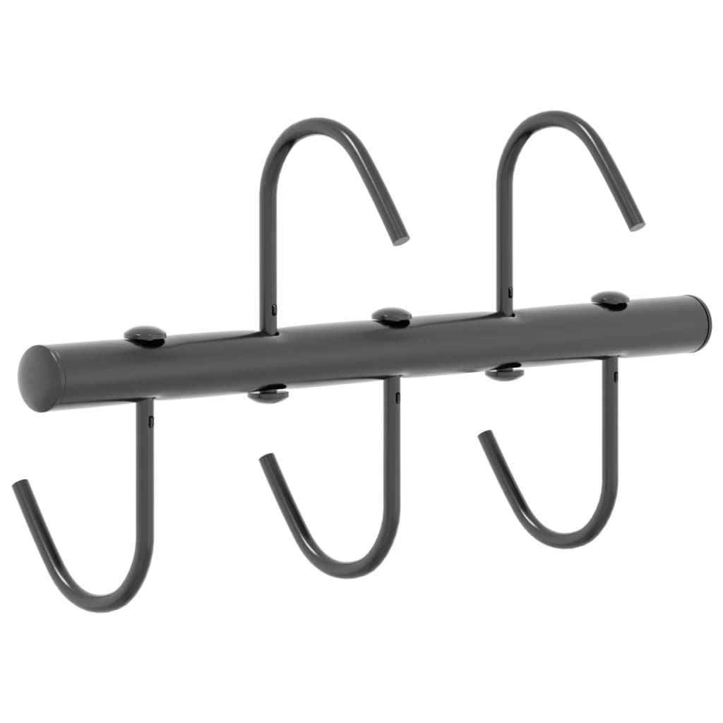 vidaXL Trensenhalter mit 5 Drehhaken Schwarz Stahl