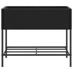 vidaXL Pflanzkübel mit Ablage Schwarz Poly Rattan