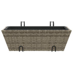vidaXL Pflanzkasten mit Haken 2 Stk. Grau Poly Rattan