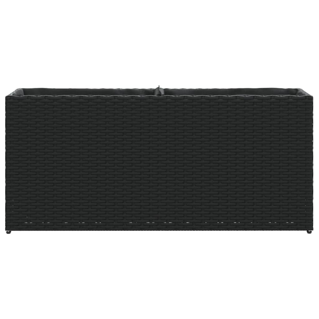 vidaXL Hochbeet mit 2 Fächern Schwarz 90x20x40 cm Poly Rattan