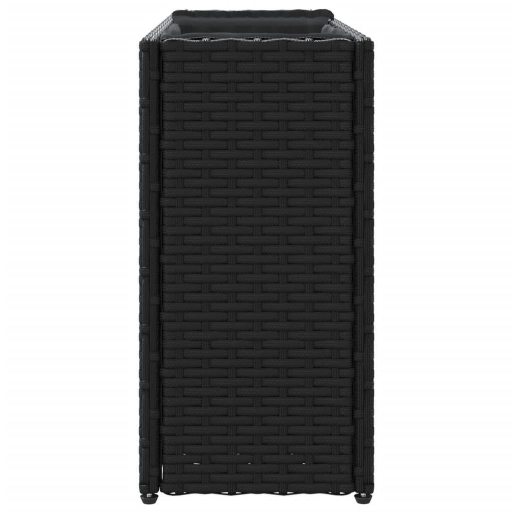 vidaXL Hochbeet mit 2 Fächern Schwarz 90x20x40 cm Poly Rattan