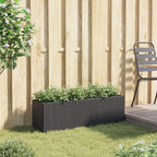 vidaXL Hochbeet mit 3 Fächern Schwarz 105x30x32 cm Poly Rattan