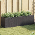 vidaXL Hochbeet mit 3 Fächern Schwarz 105x30x32 cm Poly Rattan