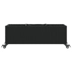 vidaXL Hochbeet mit Rollen & 3 Fächern Schwarz 107x32x38cm Poly Rattan