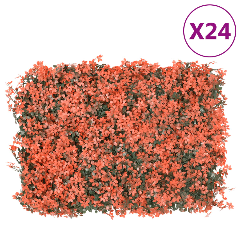 vidaXL Ahornblatt-Sichtschutz Künstlich 24 Stk. Hellrot 40x60 cm