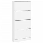 vidaXL Schuhschrank mit 4 Klappen Weiß 80x21x163,5 cm