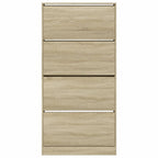 vidaXL Schuhschrank mit 4 Klappen Sonoma-Eiche 80x21x163,5 cm