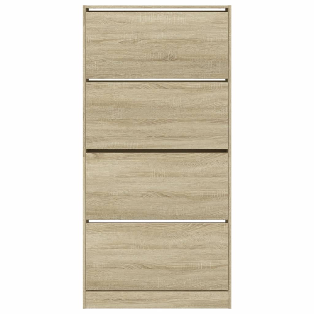 vidaXL Schuhschrank mit 4 Klappen Sonoma-Eiche 80x21x163,5 cm