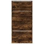 vidaXL Schuhschrank mit 4 Klappen Räuchereiche 80x21x163,5 cm
