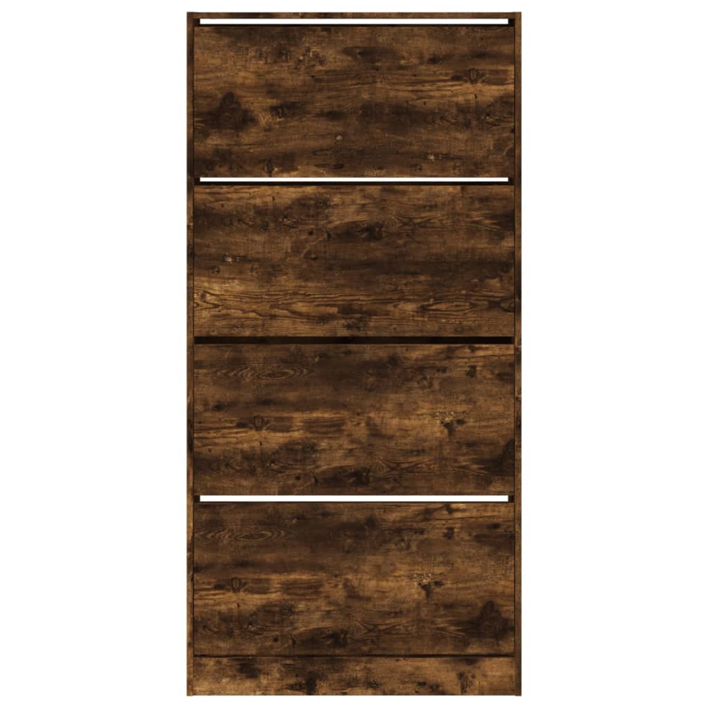 vidaXL Schuhschrank mit 4 Klappen Räuchereiche 80x21x163,5 cm