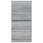 vidaXL Schuhschrank mit 4 Klappen Grau Sonoma 80x21x163,5 cm