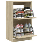 vidaXL Schuhschrank mit 2 Klappen Sonoma-Eiche 60x42x108 cm
