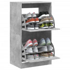 vidaXL Schuhschrank mit 2 Klappen Betongrau 60x42x108 cm