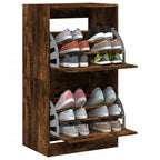 vidaXL Schuhschrank mit 2 Klappen Räuchereiche 60x42x108 cm