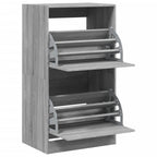 vidaXL Schuhschrank mit 2 Klappen Grau Sonoma 60x42x108 cm