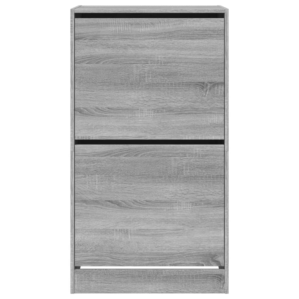 vidaXL Schuhschrank mit 2 Klappen Grau Sonoma 60x42x108 cm