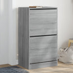 vidaXL Schuhschrank mit 2 Klappen Grau Sonoma 60x42x108 cm