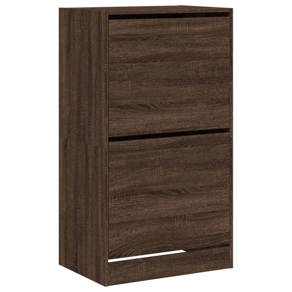 vidaXL Schuhschrank mit 2 Klappen Braun Eiche-Optik 60x42x108 cm
