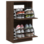 vidaXL Schuhschrank mit 2 Klappen Braun Eiche-Optik 60x42x108 cm