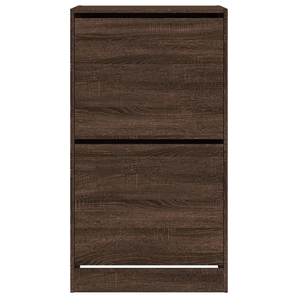 vidaXL Schuhschrank mit 2 Klappen Braun Eiche-Optik 60x42x108 cm