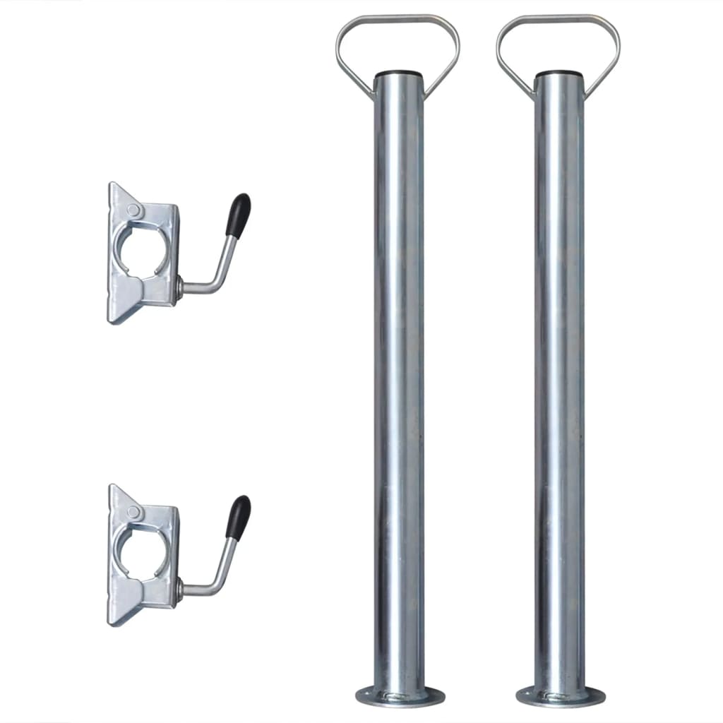 vidaXL Stützrad 60 mm mit 2 Stützrohren und 2 Klemmen
