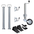 vidaXL Stützrad Klappbar 60 mm mit 2 Stützrohren und 2 Klemmen