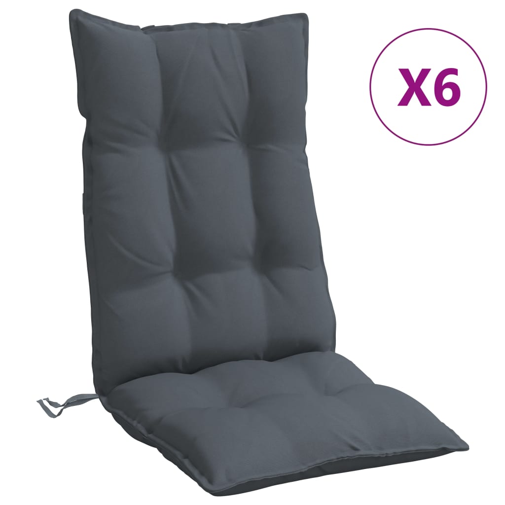 vidaXL Hochlehner-Auflagen 6 Stk. Anthrazit Oxford-Gewebe