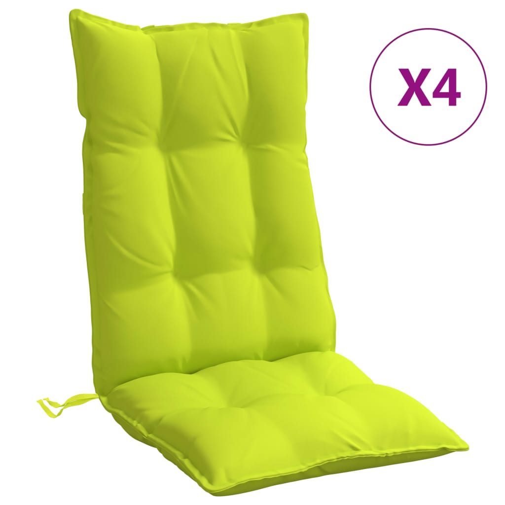 vidaXL Hochlehner-Auflagen 4 Stk. Knallgrün Oxford-Gewebe